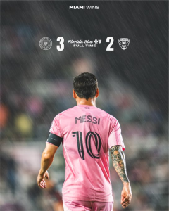 Read more about the article Messi mencetak dua gol dalam kemenangan Miami atas DC United saat mereka mengincar tempat playoff